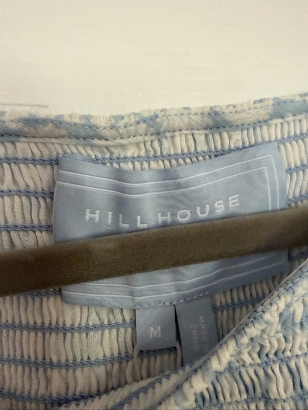 Hill House Pale Blue Patterned Smocked Maxi Dress - Picture 4 of 5